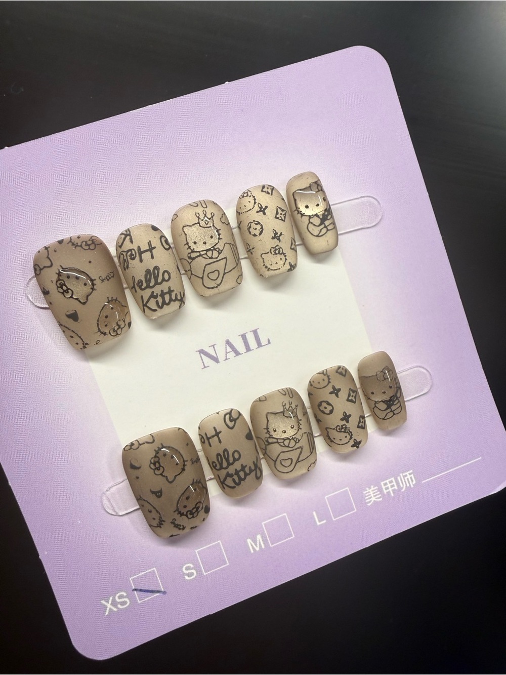 Hello Kitty Matte Press On Nails Xsmall